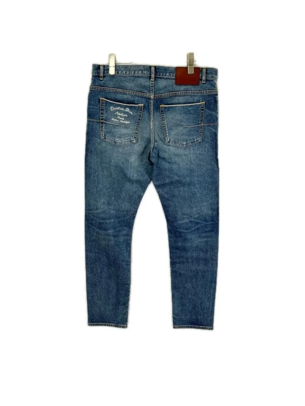 Dior Atelier Leather Patch Denim Pants 31